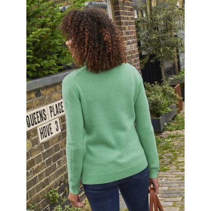 Mint - Front - WoolOvers Womens-Ladies Lambswool Polo Neck Jumper