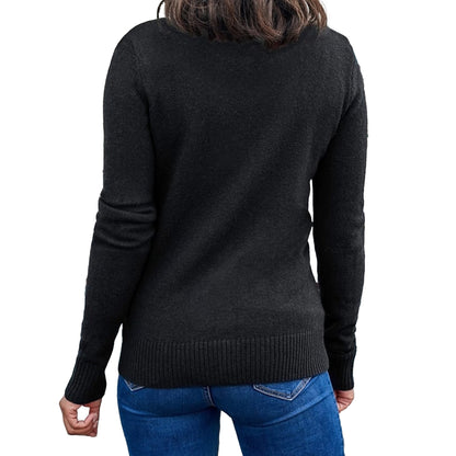 Black - Back - WoolOvers Womens-Ladies Lambswool Zipped Fitted Cardigan