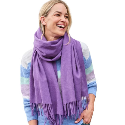 Grape - Front - WoolOvers Wide Wool Scarf