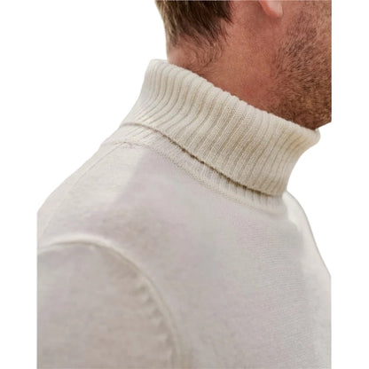 Cream - Back - WoolOvers Mens Polo Neck Jumper