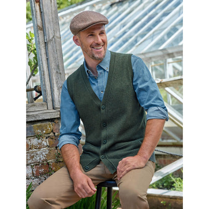 Pine - Back - WoolOvers Mens Lambswool Waistcoat