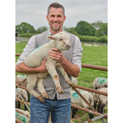 Grey Marl - Side - WoolOvers Mens Lambswool Waistcoat