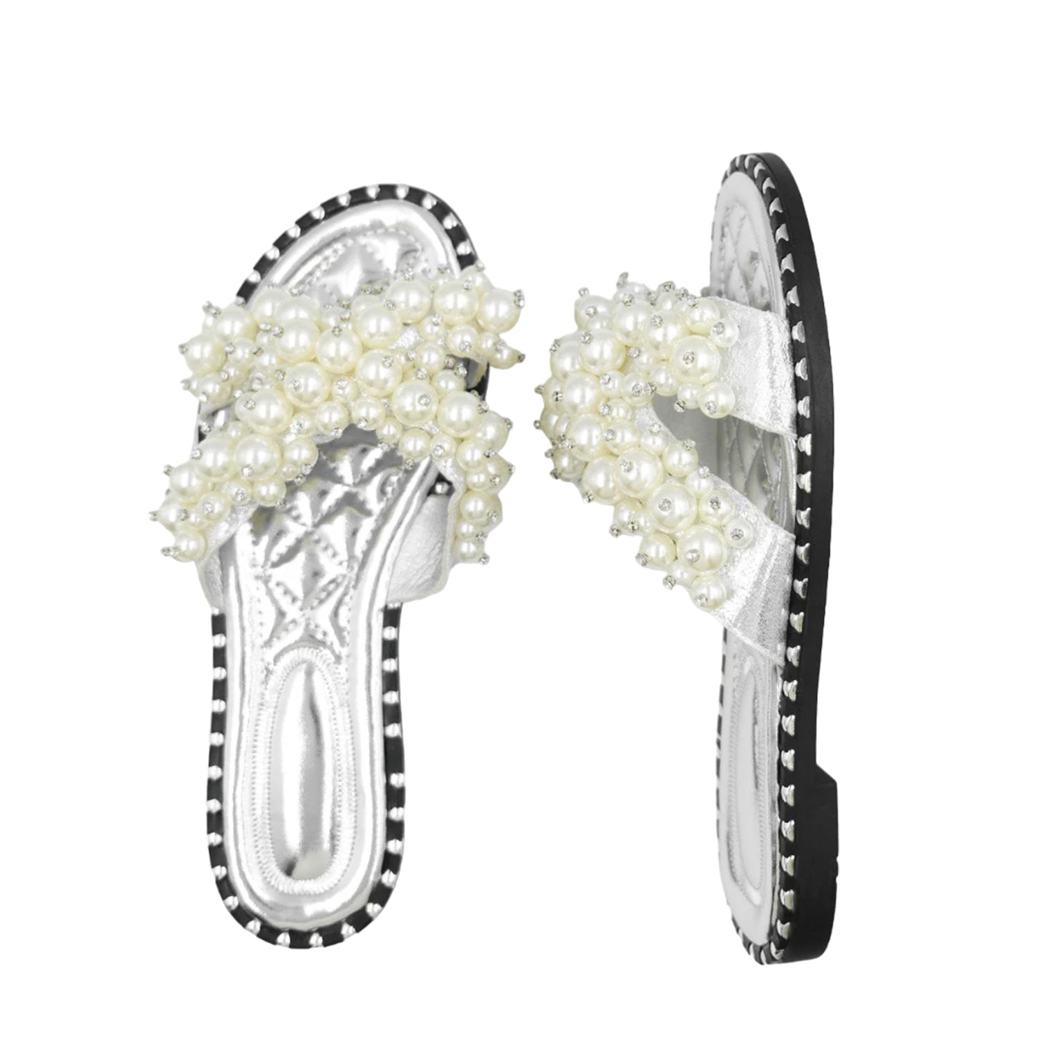 Silver - Lifestyle - Where´s That From Womens-Ladies Eve Pearl Flat Heel Sliders