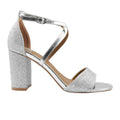Silver - Front - Where´s That From Womens-Ladies Ruth Crossover Strap Medium Block Heel Sandals