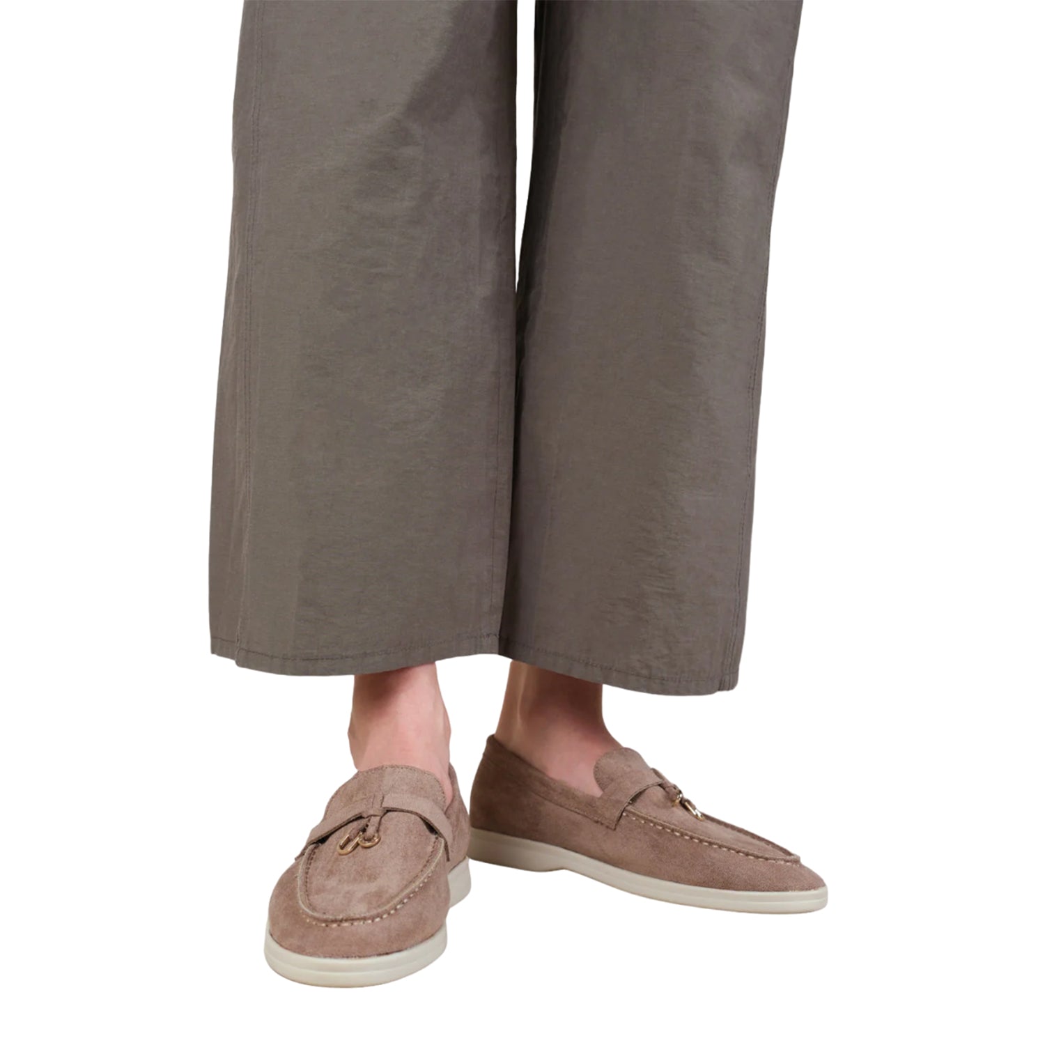 Khaki - Back - Where´s That From Womens-Ladies Pegasus Charm Slip-on Loafers