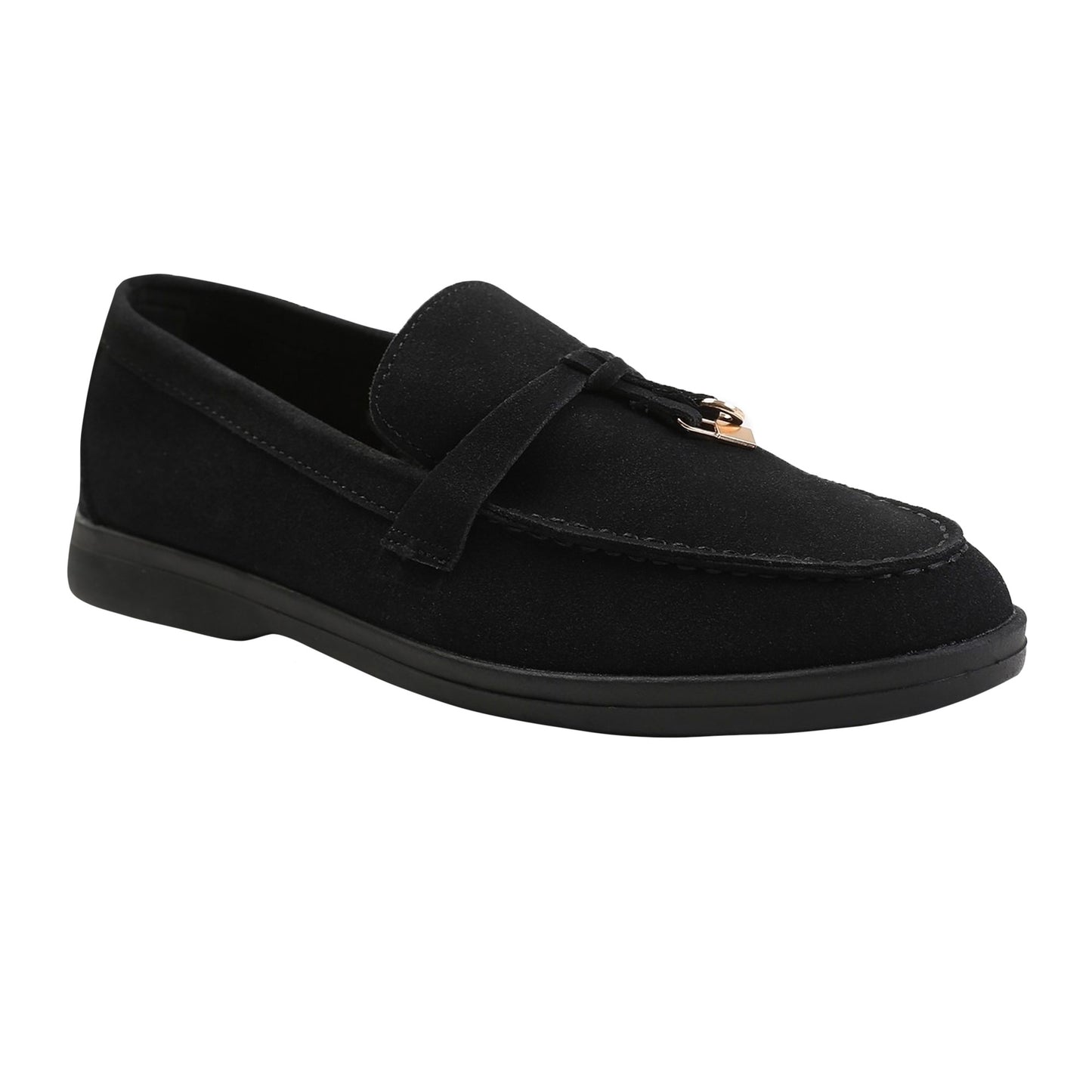 Black - Front - Where´s That From Womens-Ladies Pegasus Charm Slip-on Loafers
