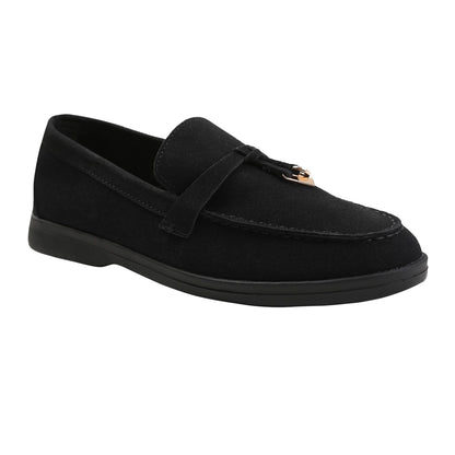 Black - Front - Where´s That From Womens-Ladies Pegasus Charm Slip-on Loafers
