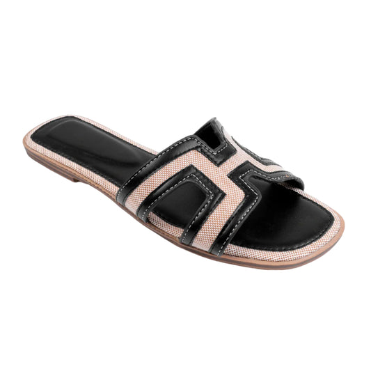 Black - Front - Where´s That From Womens-Ladies Surge Cut Out Instep Strap Flat Sandals