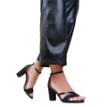 Black - Side - Where´s That From Womens-Ladies Perla Ankle Strap Medium Block Heel Sandals
