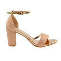 Rose Gold - Front - Where´s That From Womens-Ladies Perla Ankle Strap Medium Block Heel Sandals