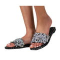 Black - Front - Where´s That From Womens-Ladies Poppy Sparkle Diamante Wide Flat Sliders