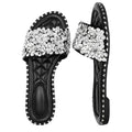 Black - Back - Where´s That From Womens-Ladies Poppy Sparkle Diamante Wide Flat Sliders