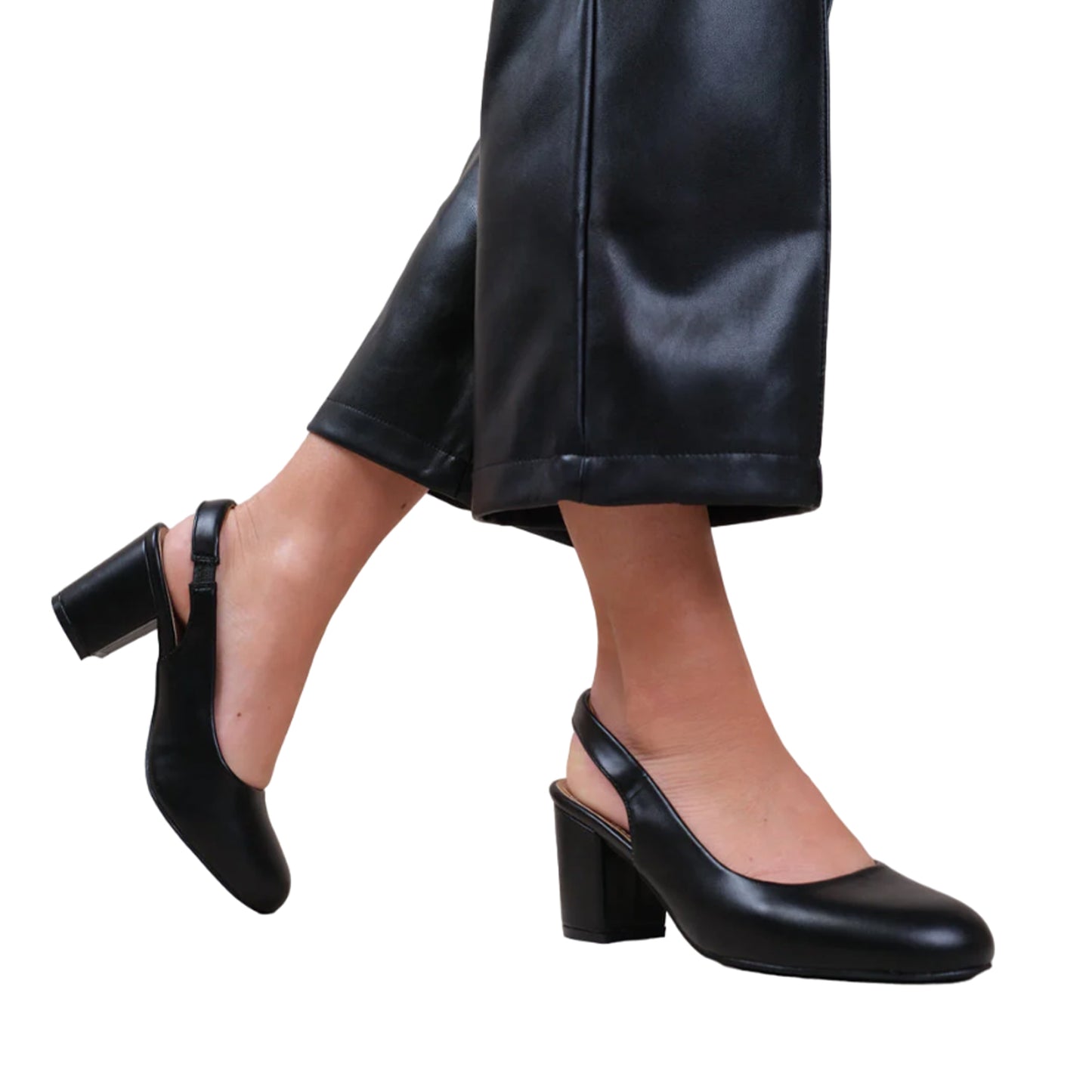 Black - Front - Where´s That From Womens-Ladies Edith Sling Back Block Heel Shoes