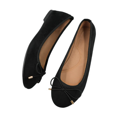 Black - Side - Where´s That From Womens-Ladies Bexley Suede Slip-on Flat Pumps