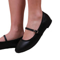 Black - Side - Where´s That From Womens-Ladies Josie Straps Wide Ballerina Flats