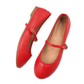 Red - Side - Where´s That From Womens-Ladies Josie Straps Wide Ballerina Flats