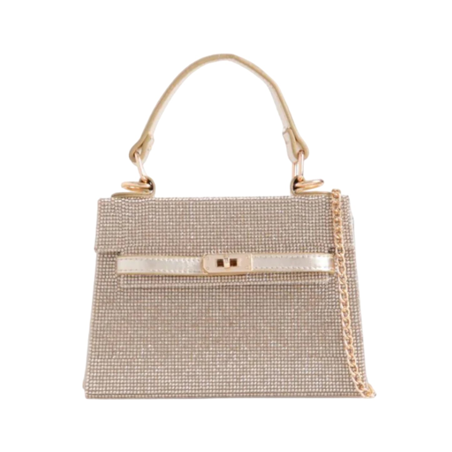 Gold - Front - Where´s That From Action Chain Detail Buckle Handbag