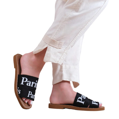 Black - Back - Where´s That From Womens-Ladies Cobra Crossover Strap Flat Sandals