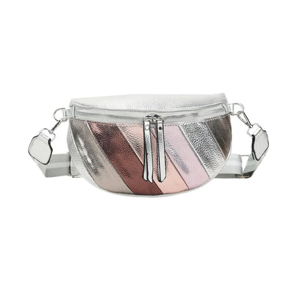 Silver - Front - Where´s That From Twist Faux Leather Crossbody Bag