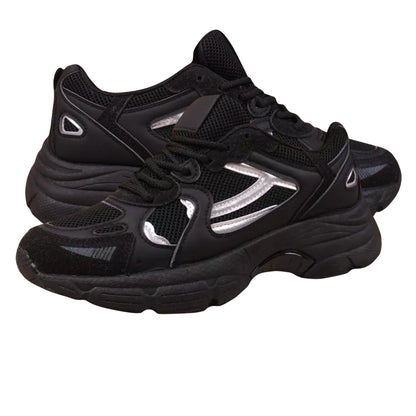 Black - Back - Where´s That From Womens-Ladies Flex Mesh Lace Up Trainers