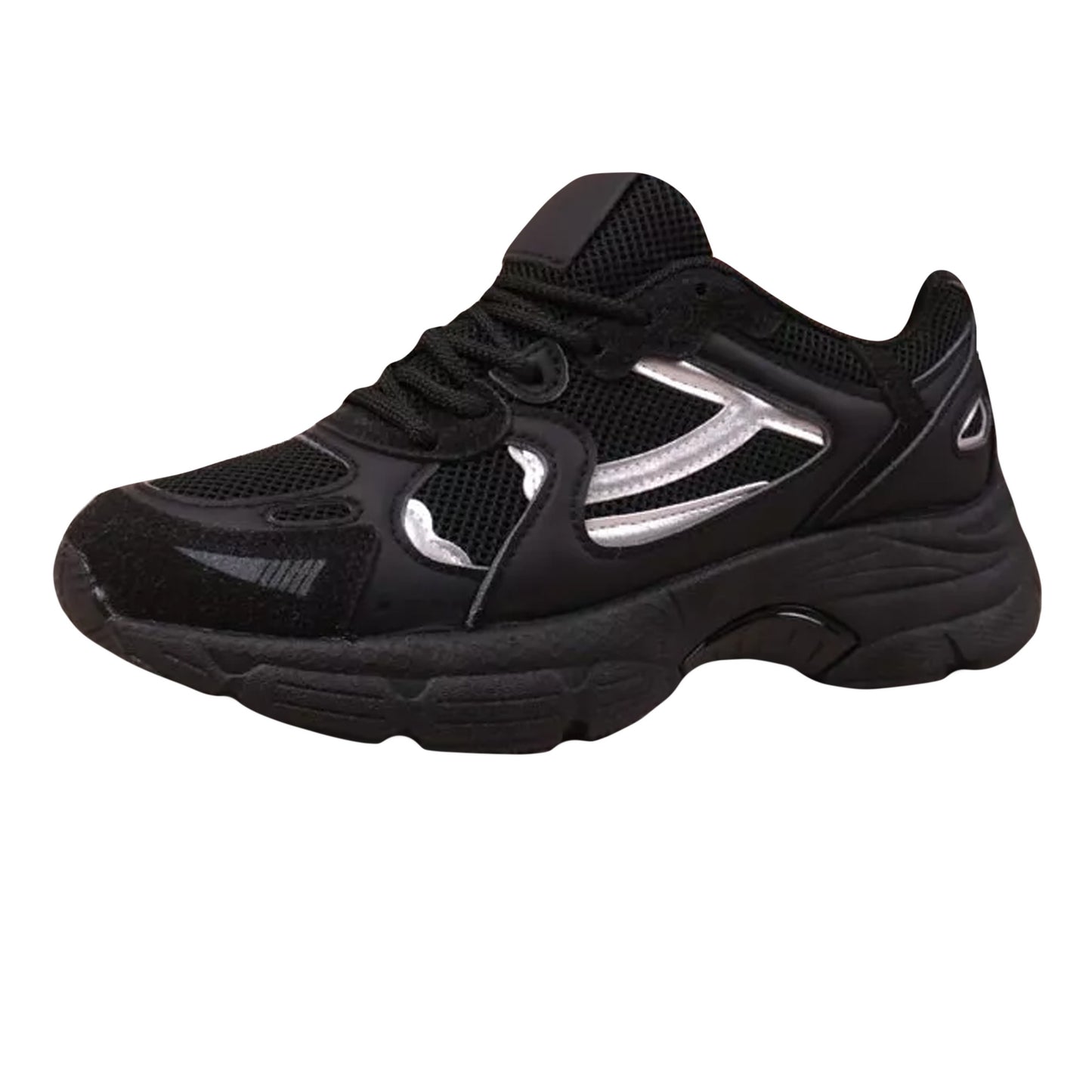 Black - Side - Where´s That From Womens-Ladies Flex Mesh Lace Up Trainers