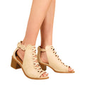 Light Cream - Front - Where´s That From Womens-Ladies Reydah Criss-Cross Faux Suede Block Heel Sandals