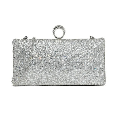 Silver - Front - Where´s That From Tova Diamante Clutch Bag