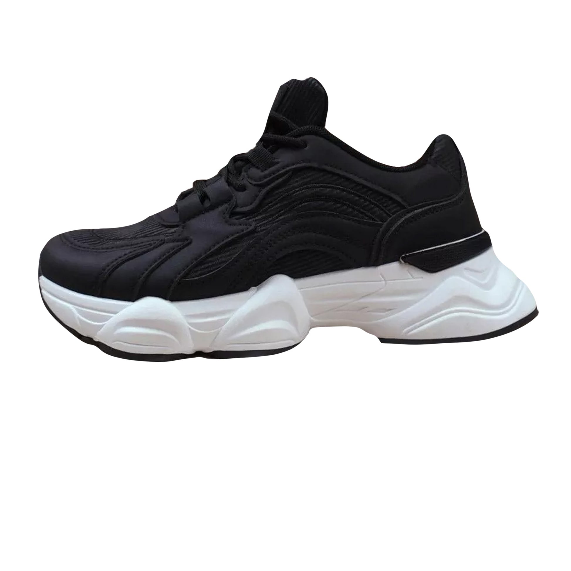 Black - Side - Where´s That From Womens-Ladies Citywalk Chunky Lace Up Trainers