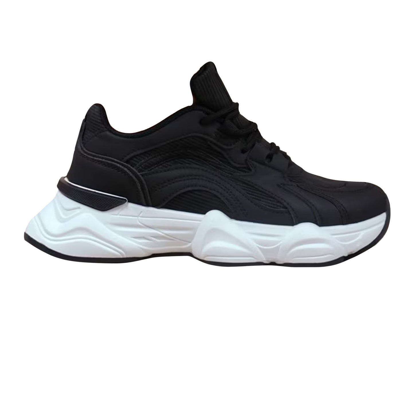 Black - Front - Where´s That From Womens-Ladies Citywalk Chunky Lace Up Trainers