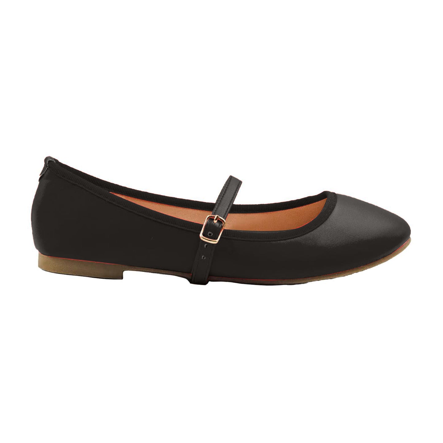 Black - Front - Where´s That From Womens-Ladies Josie Faux Leather Straps Ballerina Flats