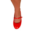 Red - Side - Where´s That From Womens-Ladies Josie Faux Leather Straps Ballerina Flats