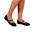 Black - Front - Where´s That From Womens-Ladies Josie Faux Leather Straps Ballerina Flats