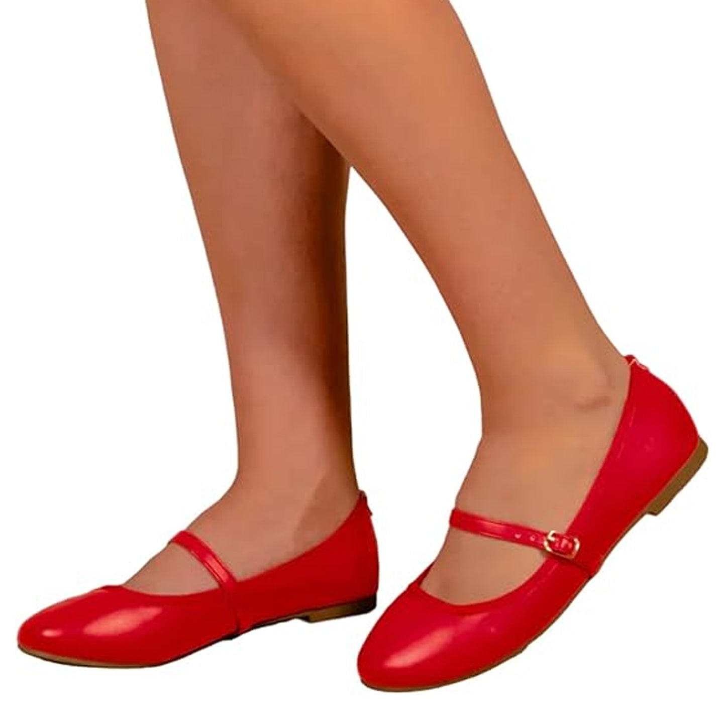 Red - Lifestyle - Where´s That From Womens-Ladies Josie Faux Leather Straps Ballerina Flats