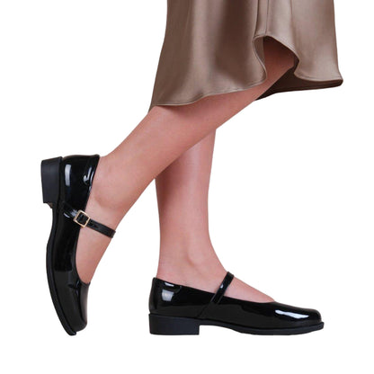 Black - Back - Where´s That From Womens-Ladies Kingston Buckle Detail Low Heel Loafers