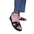 Black - Back - Where´s That From Womens-Ladies Rome Cut Out Ankle Strap Sandals