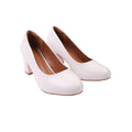 White - Front - Where´s That From Womens-Ladies Melrose Faux Leather Medium Block Court Shoes