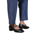 Black - Back - Where´s That From Womens-Ladies Oslo PU Square Toe Wide Low Block Heel Pumps