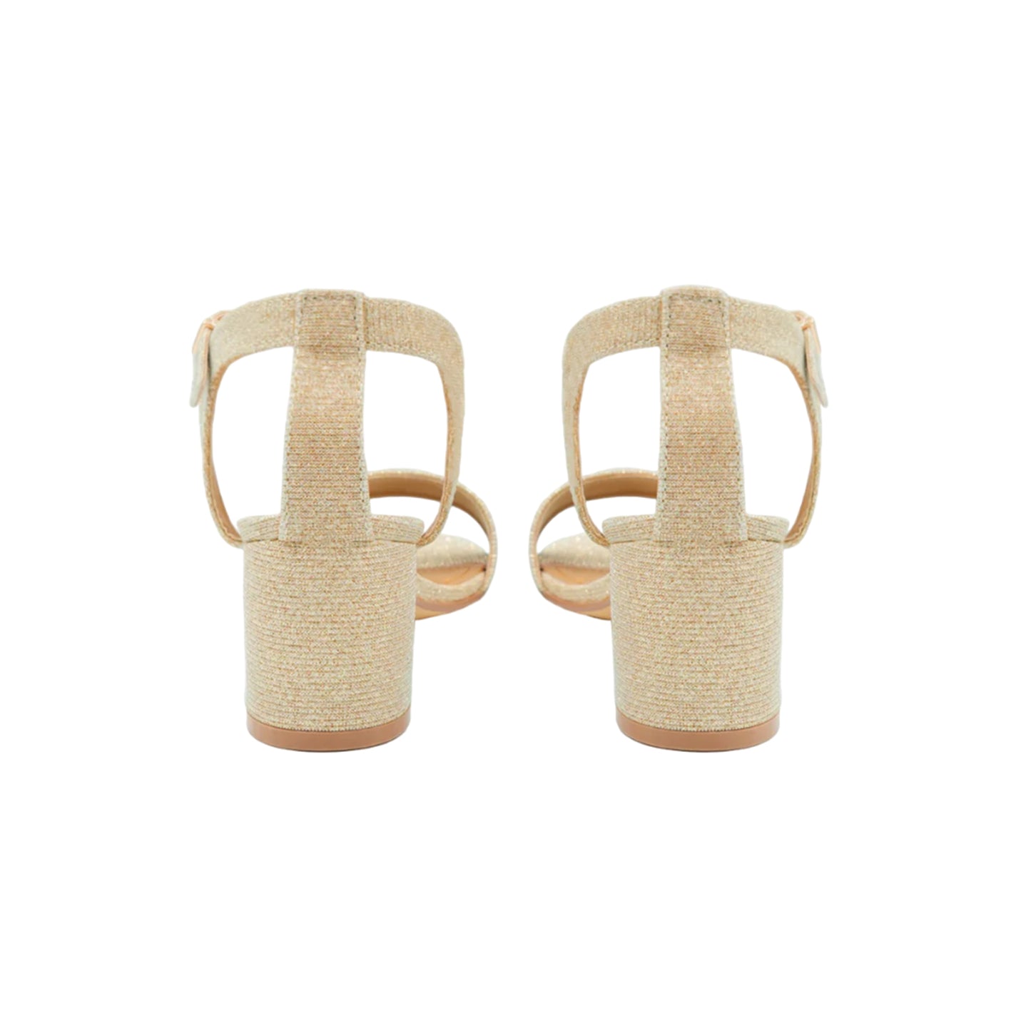 Gold - Back - Where´s That From Womens-Ladies Adrianna Strappy Wide Mid High Block Sandals