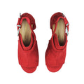 Red - Side - Where´s That From Womens-Ladies Lisa Suede Open Toe Wide Block Heel Sandals
