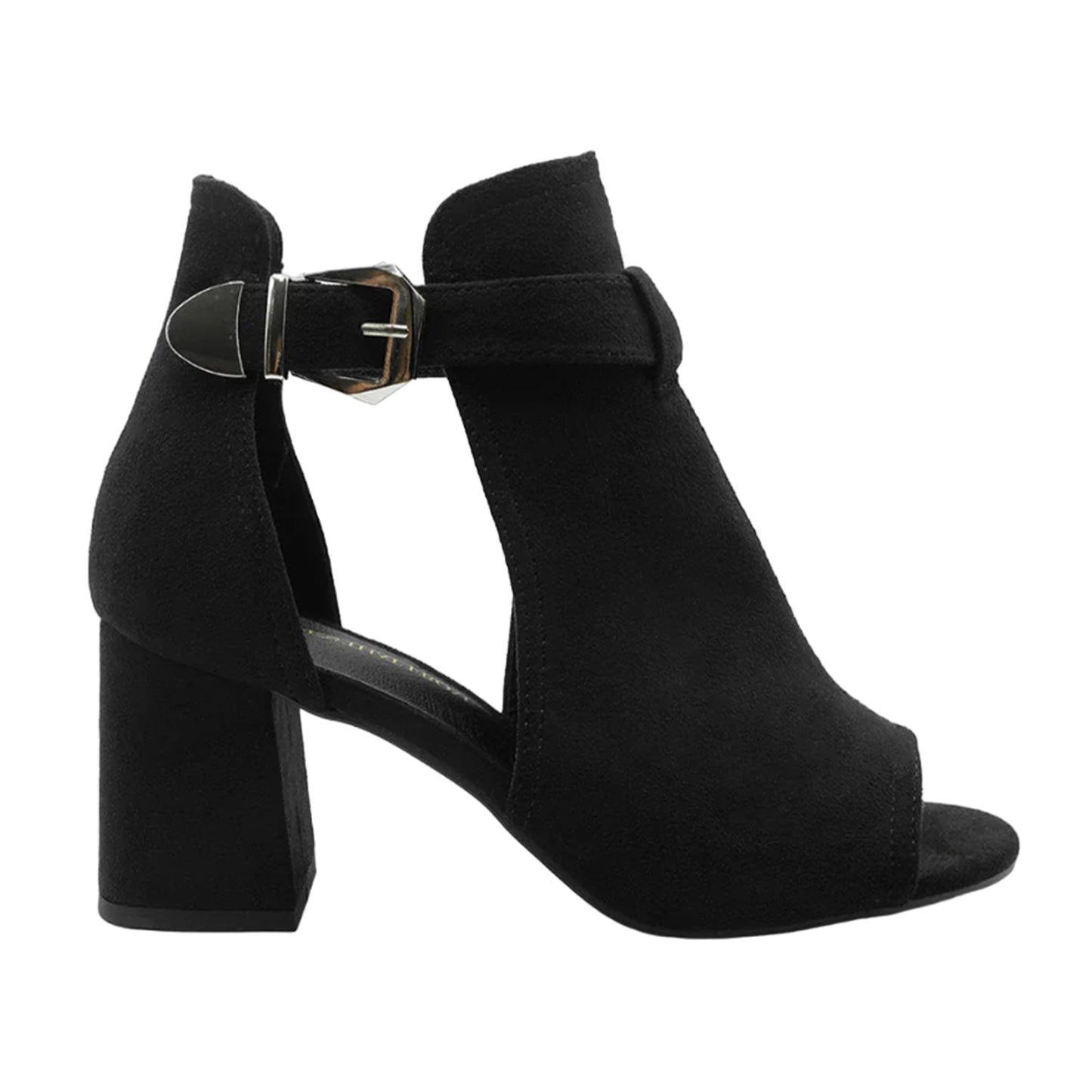 Black - Front - Where´s That From Womens-Ladies Lisa Suede Open Toe Wide Block Heel Sandals