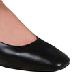 Black - Pack Shot - Where´s That From Womens-Ladies Seattle PU Square Toe Wide Low Block Heel Court Shoes
