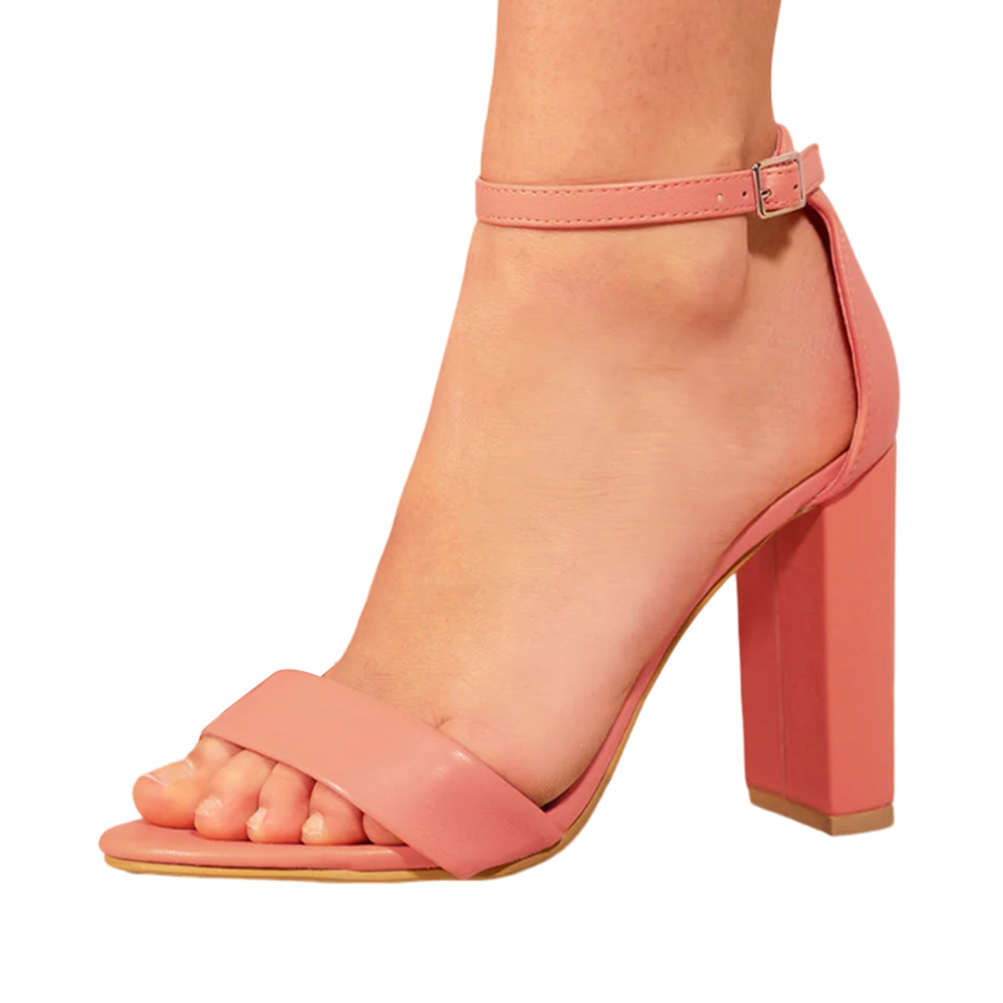 Coral Pink - Front - Where´s That From Womens-Ladies Skye PU Strappy Buckle Block Heel Sandals