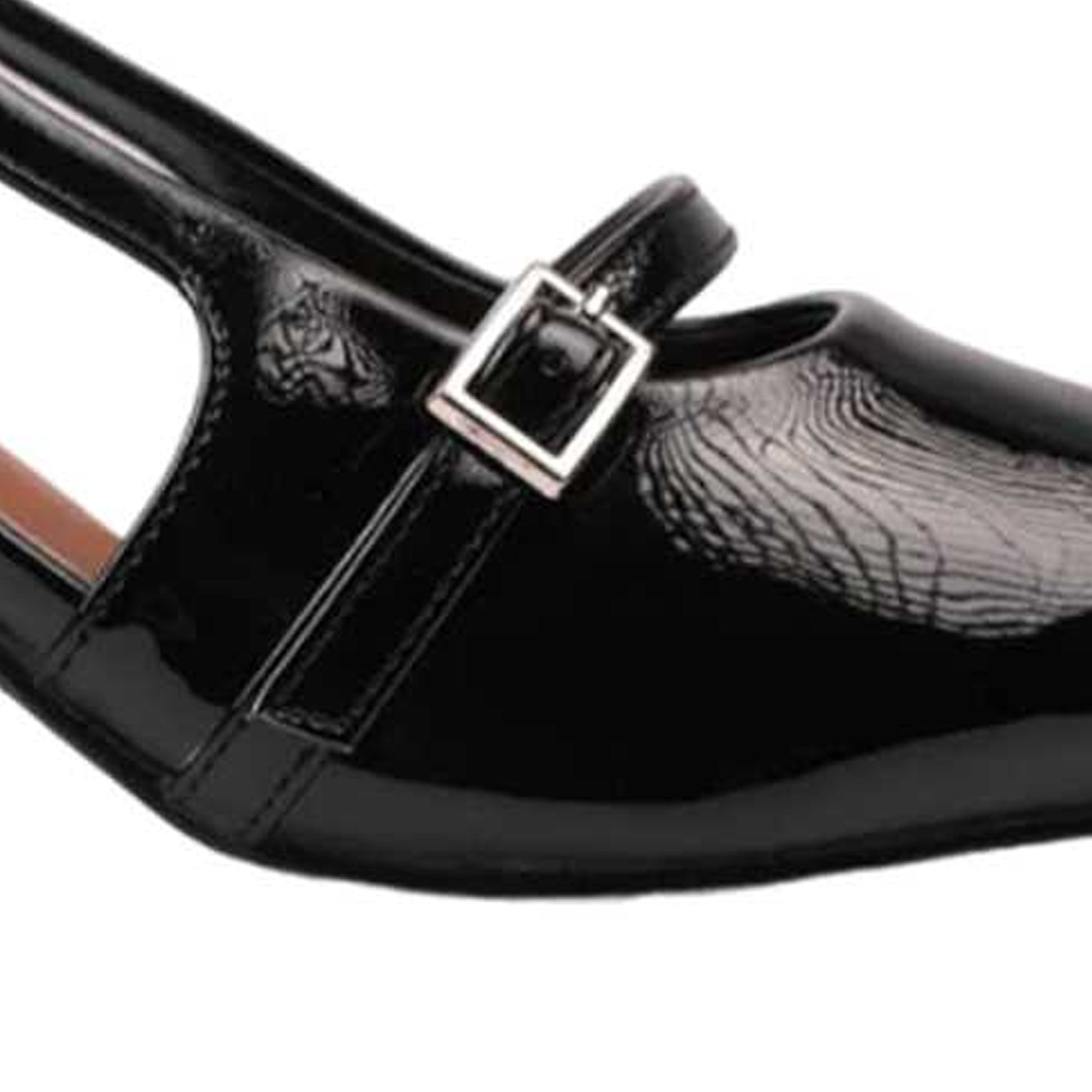 Black - Side - Where´s That From Womens-Ladies On Point Buckle Sling Back Mid Heel Sandals
