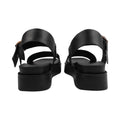 Black - Side - Where´s That From Womens-Ladies Phoenix PU Buckle Detail Wide Flat Sandals