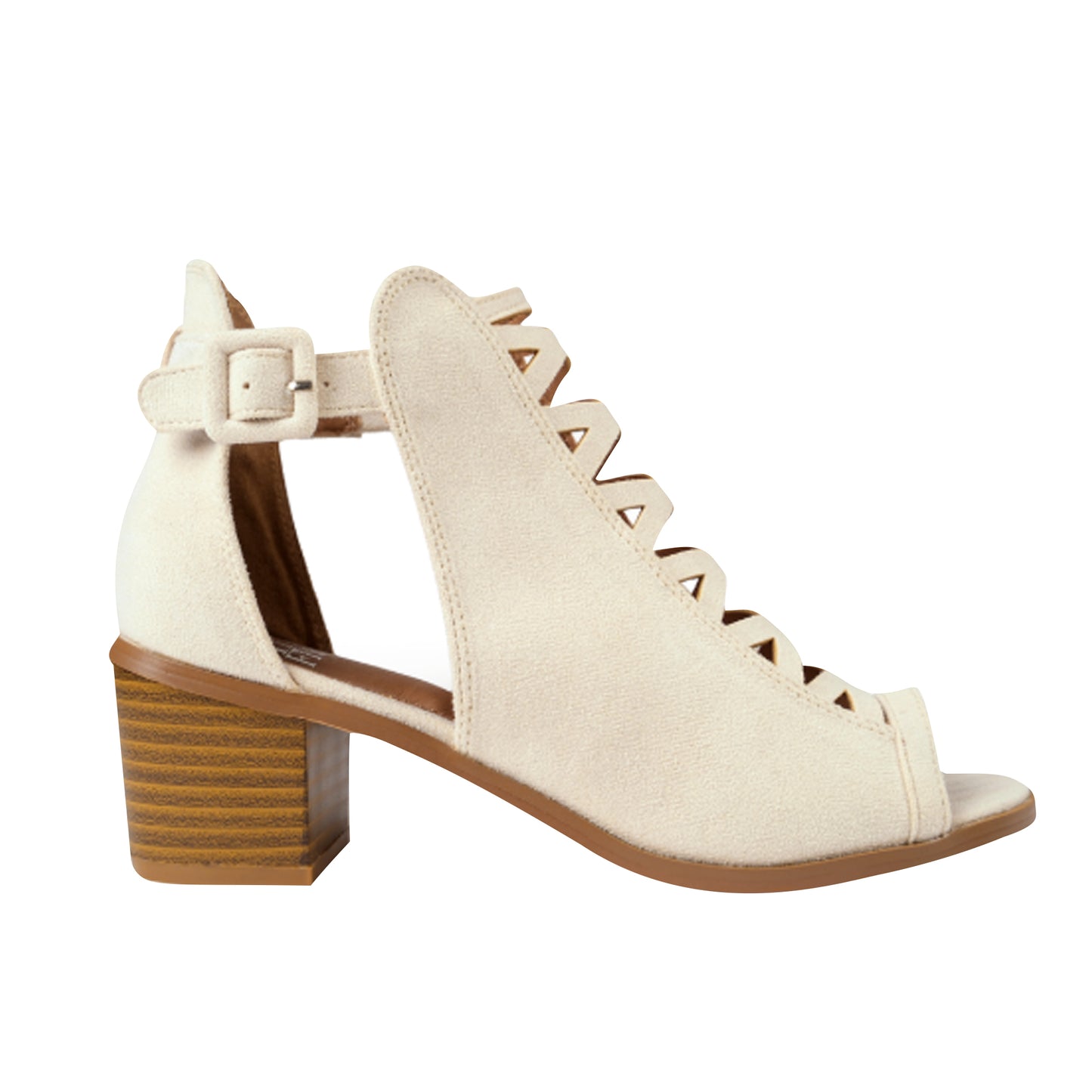 White - Front - Where´s That From Womens-Ladies Reydah Criss-Cross PU Peep Toe Mid High Block Sandals