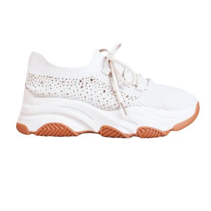 Beige - Front - Where´s That From Womens-Ladies Advantage Mesh Chunky Heel Trainers