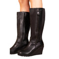 Black - Pack Shot - Where´s That From Womens-Ladies Lara Faux Leather Side Zip Wedge Mid Calf Boots