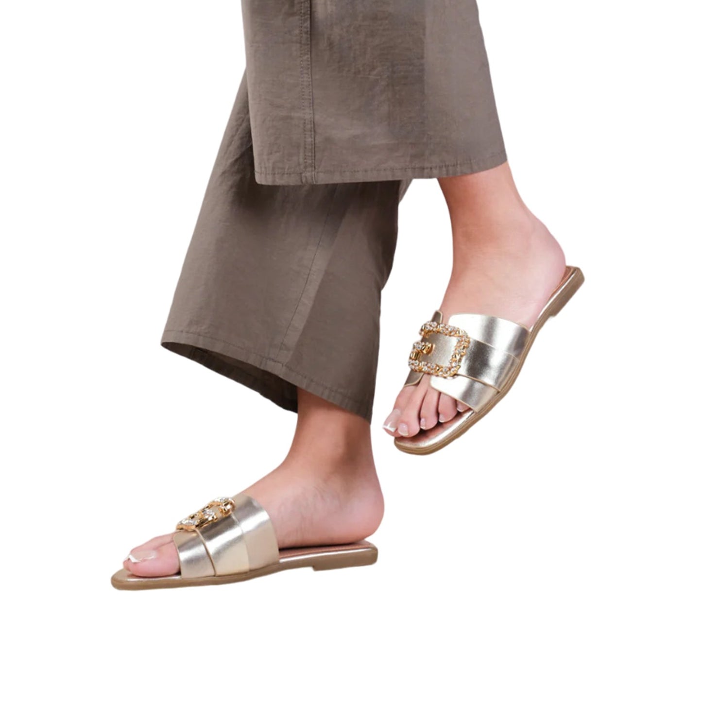 Gold - Back - Where´s That From Womens-Ladies Galaxy Diamante Cut Out Strap Sandals
