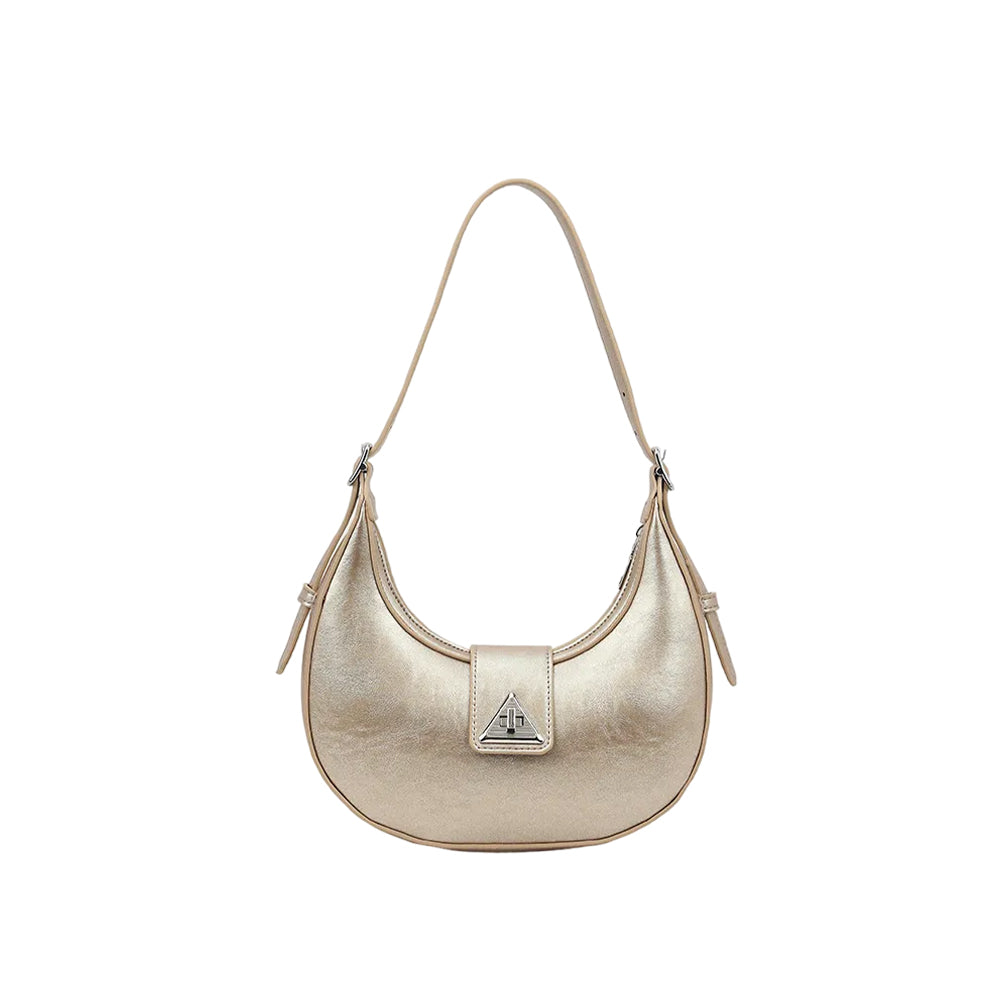 Gold - Front - Where´s That From Alma Curved Shoulder Bag