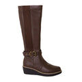 Brown - Front - Where´s That From Womens-Ladies Ayleen Wedge Knee-High Boots